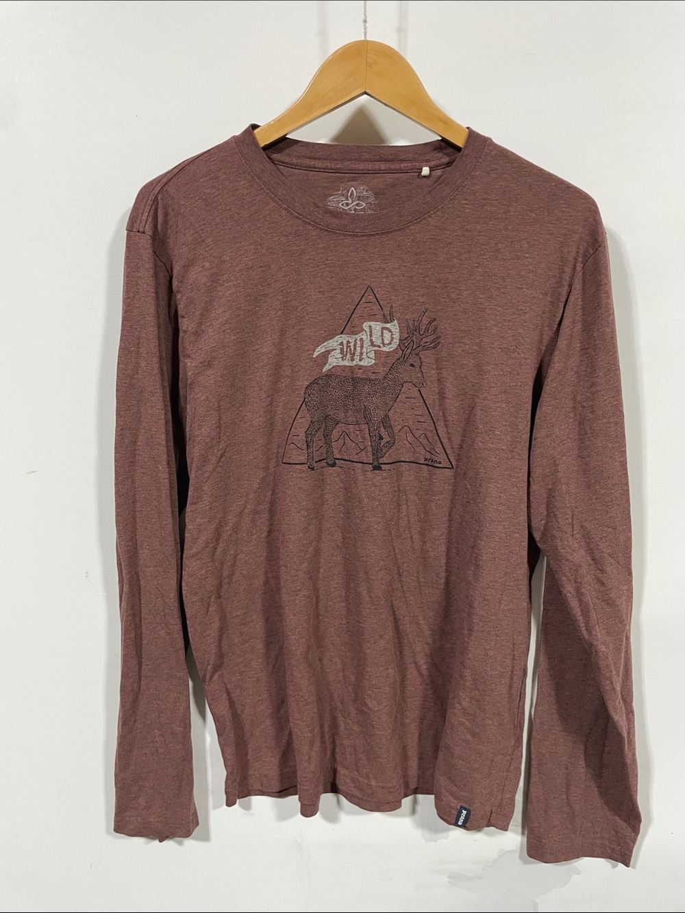 Prana Men's Long Sleeve Graphic Tee in Mauve